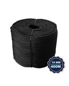 Corda Nautica Polipropileno Pp 10 Mm Proteção Uv Resistente Chuva Sol Fio Preto 400 Metros