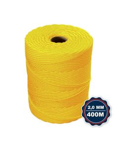 Corda Nautica Polipropileno Pp 2,0 Mm Proteção Uv Resistente Chuva Sol Fio Amarela 400 Metros