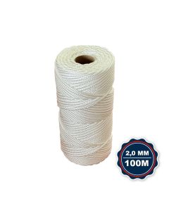 Corda Nautica Polipropileno Pp 2,0 Mm Proteção Uv Resistente Chuva Sol Fio Branca 100 Metros