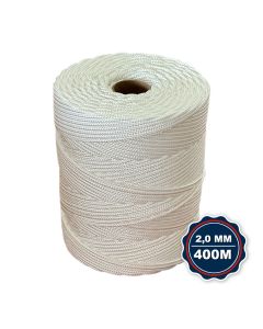 Corda Nautica Polipropileno Pp 2,0 Mm Proteção Uv Resistente Chuva Sol Fio Branca 400 Metros