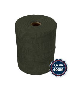 Corda Nautica Polipropileno Pp 2,0 Mm Proteção Uv Resistente Chuva Sol Fio Verde Militar 400 Metros
