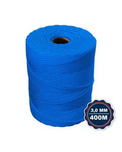 Corda Nautica Polipropileno Pp 3,0 Mm Proteção Uv Resistente Chuva Sol Fio Azul 400 Metros