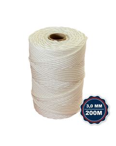 Corda Nautica Polipropileno Pp 3,0 Mm Proteção Uv Resistente Chuva Sol Fio Branco 200 Metros