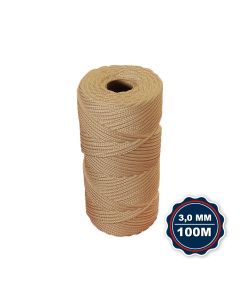 Corda Nautica Polipropileno Pp 3,0 Mm Proteção Uv Resistente Chuva Sol Fio Marrom 100 Metros