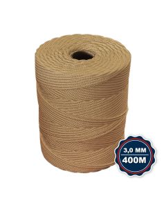 Corda Nautica Polipropileno Pp 3,0 Mm Proteção Uv Resistente Chuva Sol Fio Marrom 400 Metros
