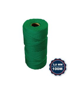 Corda Nautica Polipropileno Pp 3,0 Mm Proteção Uv Resistente Chuva Sol Fio Verde 100 Metros