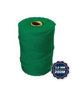 Corda Nautica Polipropileno Pp 3,0 Mm Proteção Uv Resistente Chuva Sol Fio Verde 200 Metros
