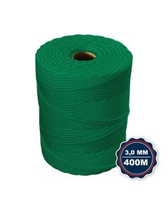 Corda Nautica Polipropileno Pp 3,0 Mm Proteção Uv Resistente Chuva Sol Fio Verde 400 Metros