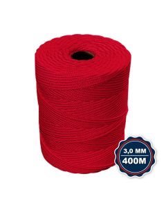 Corda Nautica Polipropileno Pp 3,0 Mm Proteção Uv Resistente Chuva Sol Fio Vermelho 400 Metros