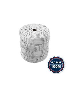 Corda Nautica Polipropileno Pp 4,0 Mm Proteção Uv Resistente Chuva Sol Fio Branca 100 Metros