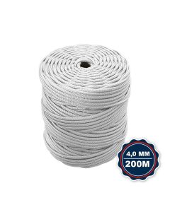 Corda Nautica Polipropileno Pp 4,0 Mm Proteção Uv Resistente Chuva Sol Fio Branca 200 Metros