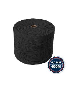 Corda Nautica Polipropileno Pp 4,0 Mm Proteção Uv Resistente Chuva Sol Fio Preto 400 Metros