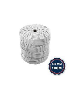 Corda Nautica Polipropileno Pp 6,0 Mm Proteção Uv Resistente Chuva Sol Fio Branca 100 Metros