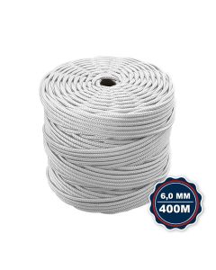 Corda Nautica Polipropileno Pp 6,0 Mm Proteção Uv Resistente Chuva Sol Fio Branca 400 Metros