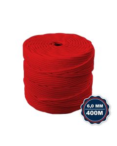 Corda Nautica Polipropileno Pp 6,0 Mm Proteção Uv Resistente Chuva Sol Fio Vermelho 400 Metros